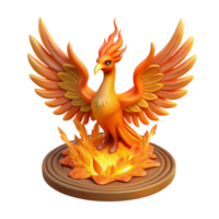 stunning rustic 3D Render of Mythical Phoenix Bird authentic png