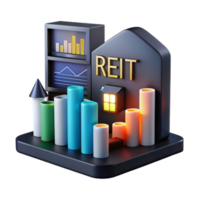 vibrant abstract REIT Investment Charts, Graphs, and Growth Analysis high resolution png