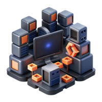 serene abstract Computer Network System Data Processing Storage professional png