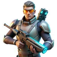 dramatic classic 3D Illustration Futuristic Soldier genuine png