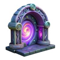 serene abstract 3D Render Mystical Spiral Portal Arch 4K png