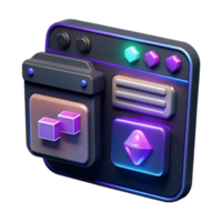beautiful rustic 3D Interface Design Neon UI Elements Modular Blocks authentic png