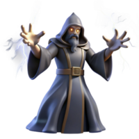 serene vintage Powerful Wizard Casting Lightning Spells high quality png