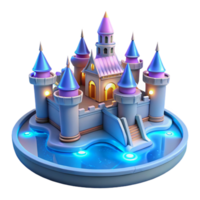 wonderful artistic Enchanted 3D Castle Illustration high resolution png
