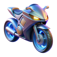 magnificent minimalist Futuristic Motorcycle 3D Render premium png