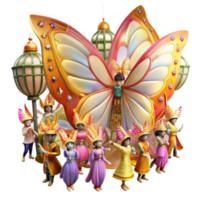 extraordinary abstract Enchanted Butterfly Festival Fantasy Parade of Whimsical Creatures authentic png