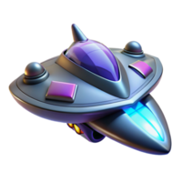 beautiful minimalist Futuristic Spaceship 3D Render original png