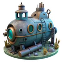 stunning abstract Vintage Submarine Ocean Exploration Render original png