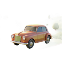 beautiful rustic Cartoon Classic Car 3D Render high resolution png