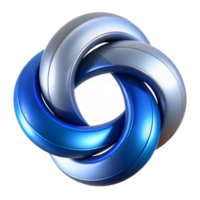 impressive rustic Abstract 3D Blue and Silver Interlocking Rings Background high resolution png