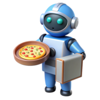 serene rustic Robot Pizza Delivery Automated Food Service high quality png
