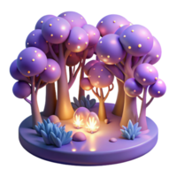 magnificent abstract Enchanted 3D Forest Illustration detailed png
