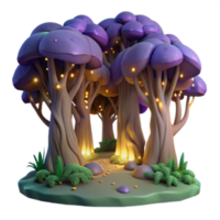 serene creative Enchanted Glowing Mushroom Forest Path high resolution png
