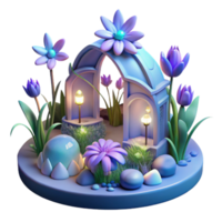 dramatic minimalist Enchanted 3D Garden Illustration genuine png