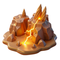 beautiful rustic Volcanic Lightning 3D Render of Rocky Landscape exclusive png