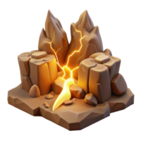 impressive contemporary Glowing Crack in Rocky Mountain Terrain authentic png