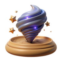 beautiful modern Whimsical Swirl 3D Render of Abstract Art authentic png