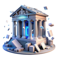 Ancient Ruins, Digital Portal, Crumbling Structure, Architectural Collapse, Neoclassical Temple, Digital Transformation, Destruction, Decay, Modern vs. Ancient, Ruins and Technology png