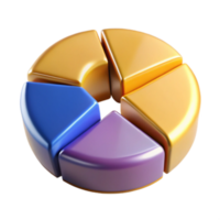beautiful vintage Data Visualization 3D Pie Chart Segmentation Analysis original png