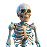 beautiful creative Cybernetic Skeleton 3D Render of Robotic Bone Structure high quality png