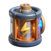 extraordinary traditional Powerful Energy Core 3D Render of Futuristic Battery detailed png