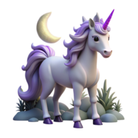 impressive traditional Cute Unicorn 3D Render high quality png