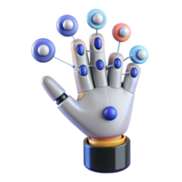 vibrant abstract Robotic Hand with Multicolored Connections A 3D Model 4K png