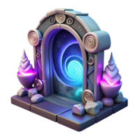 beautiful artistic Fantasy Portal 3D Render premium png
