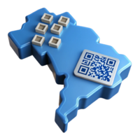 serene modern QR Code Data Cubes on 3D Map Location-Based Data Visualization genuine png