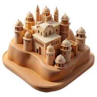 elegant abstract Sandcastle Architecture A 3D Model of an Ancient City 4K png