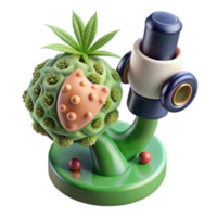 magnificent vintage 3D Render of Abstract Plant with Mechanical Element detailed png