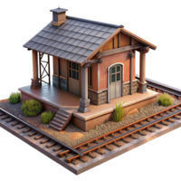 impressive contemporary Quaint Train Station 3D Model original png