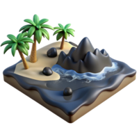 impressive rustic Tropical Island 3D Render original png