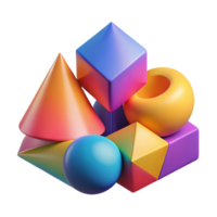 wonderful rustic Colorful 3D Geometric Shapes Abstract Background original png