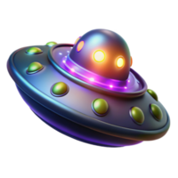 magnificent abstract Glowing UFO Spaceship 3D Render of Alien Craft high quality png
