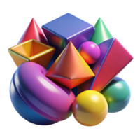 magnificent classic Vibrant 3D Abstract Background with Geometric Shapes exclusive png