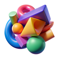 wonderful minimalist Colorful 3D Geometric Shapes Abstract Background detailed png