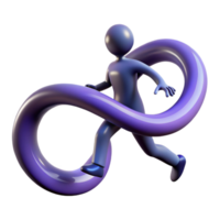 wonderful artistic 3D Render Abstract Figure Running Infinity Loop professional png