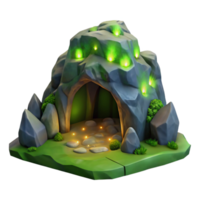 magnificent minimalist Glowing Cave 3D Render exclusive png