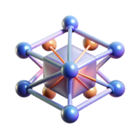 elegant traditional 3D Molecular Structure Network, Bonds, and Geometry authentic png