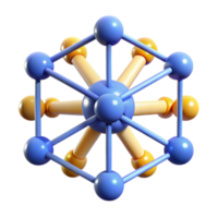 extraordinary minimalist Abstract 3D Molecular Structure Network Visualization original png