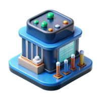 extraordinary rustic 3D Model Futuristic Building with Colorful Spheres high quality png