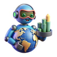 extraordinary vintage Global AI Analytics Robot Data Visualization original png