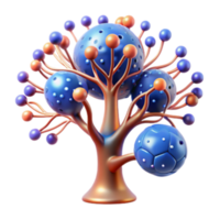 stunning modern Abstract Sphere Tree 3D Render of Colorful, Organic Design detailed png