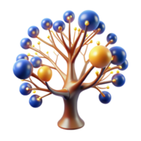 serene traditional Abstract Tree Network Growth Visualization original png