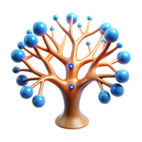 impressive artistic Abstract Tree Network Visualization, Branching Structure, 3D Model, Node Connections, System Diagram high resolution png