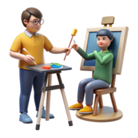 extraordinary creative 3D Render Art Lesson, Creative Process, Color Palette high quality png