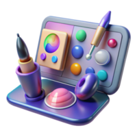 magnificent modern 3D Colorful Art Studio Digital Design Tools genuine png
