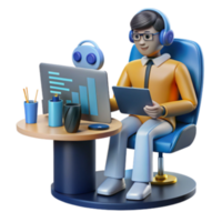 wonderful abstract Remote Worker Using Laptop and Tablet high quality png