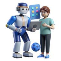 elegant rustic AI Robot Tutoring Child Education with Technology authentic png
